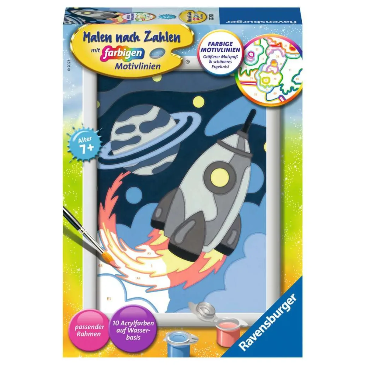 Ravensburger 20292 CreArt, Malen nach Zahlen Kinder - Weltraumabenteuer fra Ravensburger – produktbillede