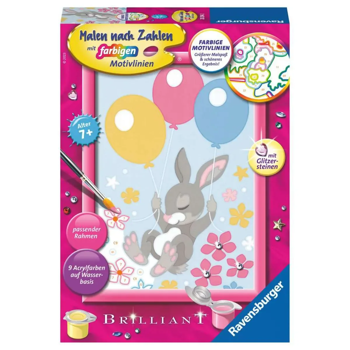Ravensburger 20294 CreArt, Malen nach Zahlen Kinder - Fliegendes Häschen von Ravensburger – Produktfoto