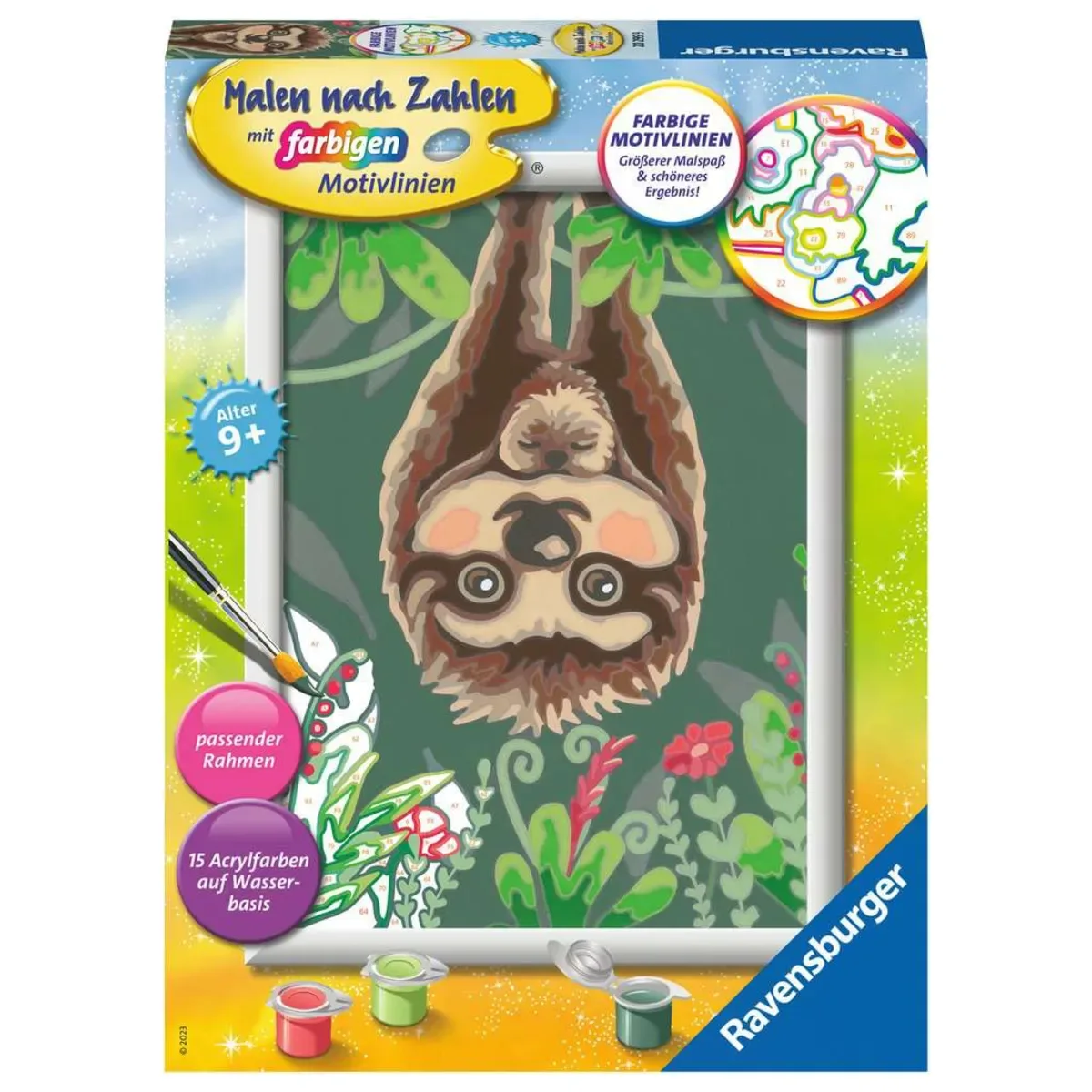 Ravensburger 20295 CreArt, Malen nach Zahlen Kinder - Faultier-Liebe von Ravensburger – Produktfoto