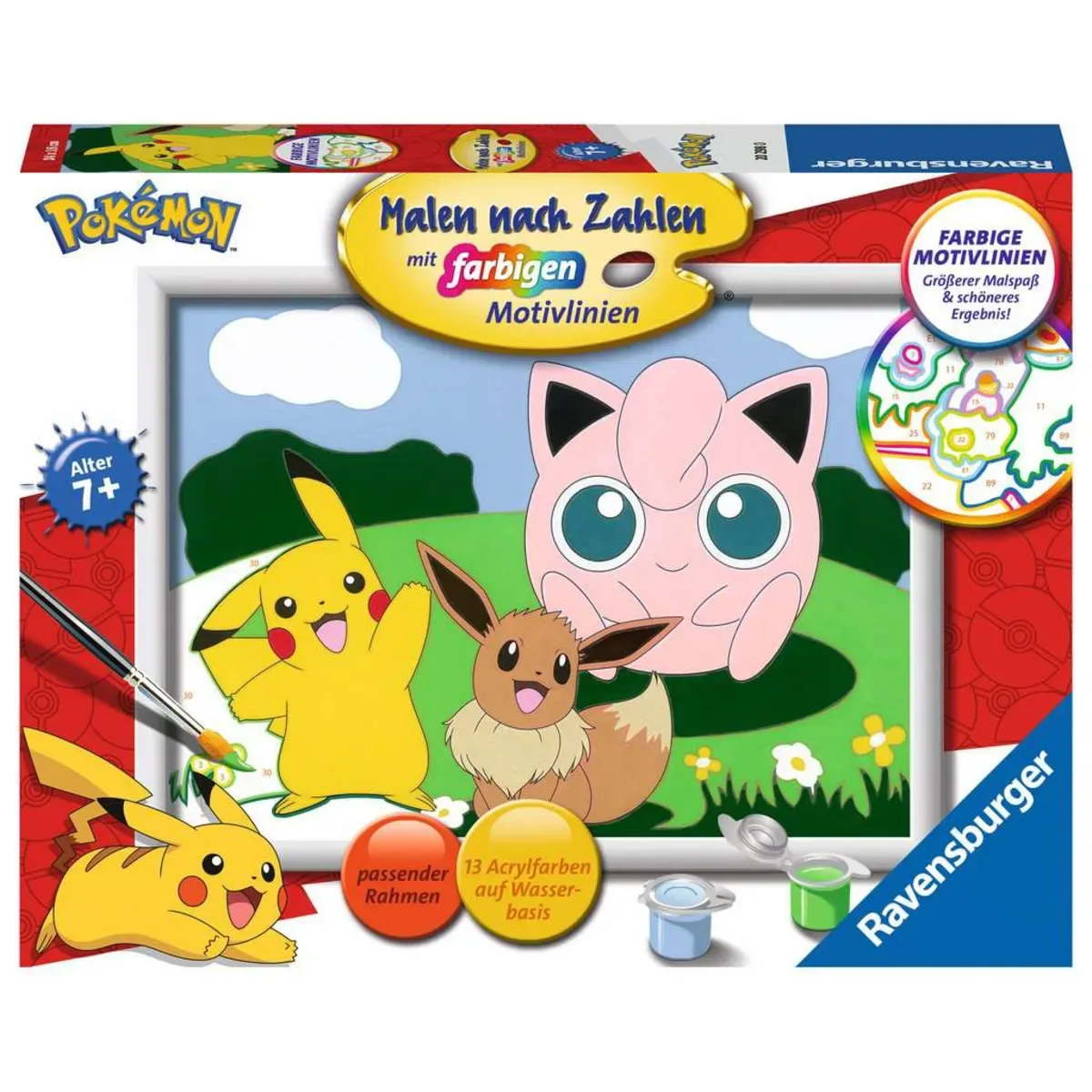 Ravensburger 20298 CreArt, Malen nach Zahlen Kinder Pokémon - Abenteuer von Ravensburger – Produktfoto