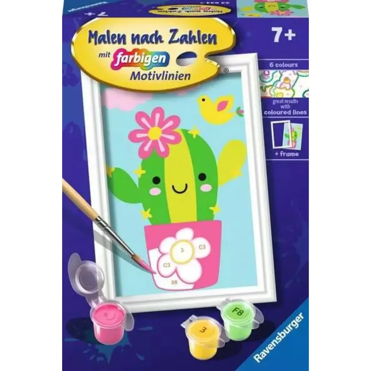 Ravensburger 23634 CreArt, Malen nach Zahlen Kinder - Kleiner Kaktus von Ravensburger – Produktfoto