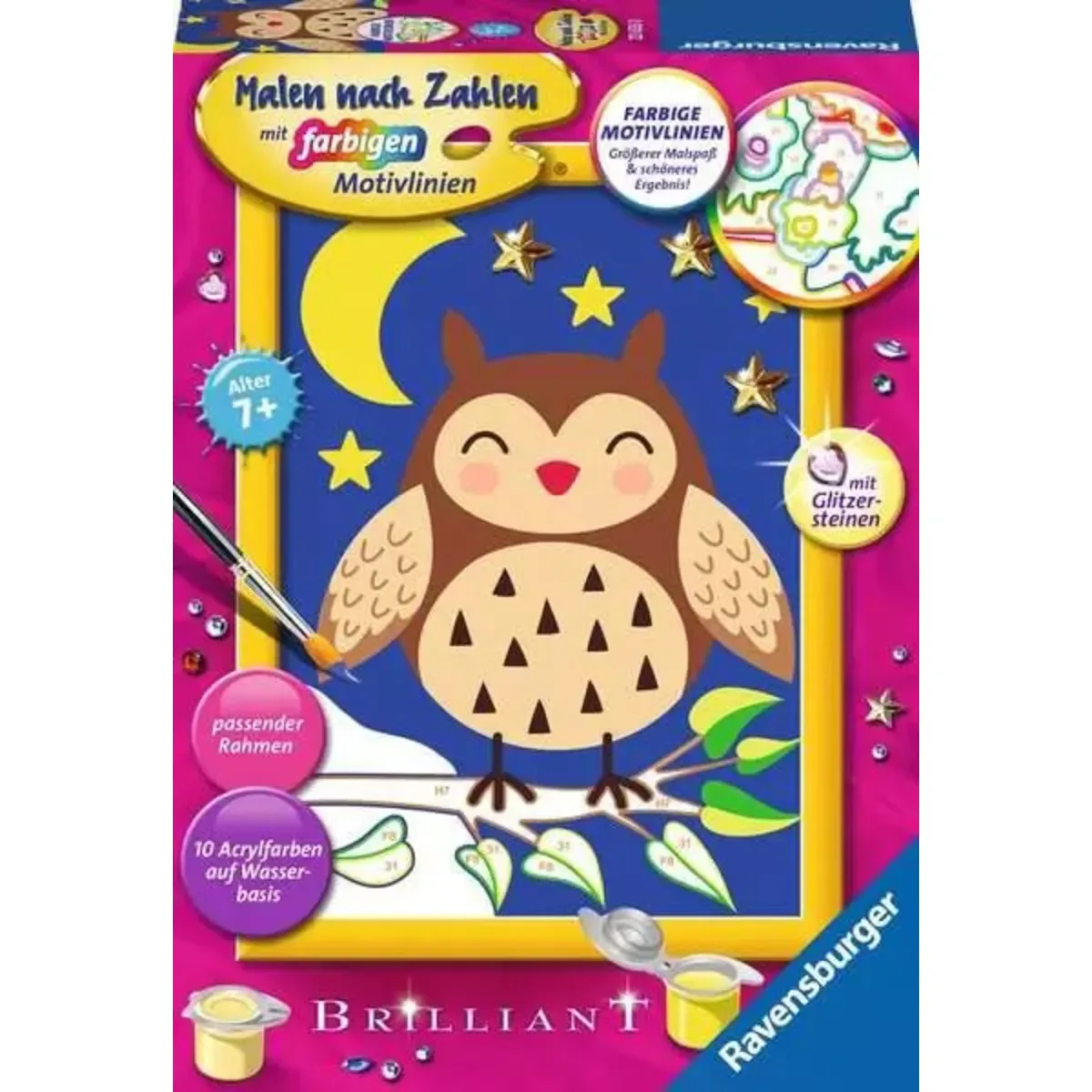 Ravensburger 23635 CreArt, Malen nach Zahlen Kinder - Niedliche Eule von Ravensburger – Produktfoto