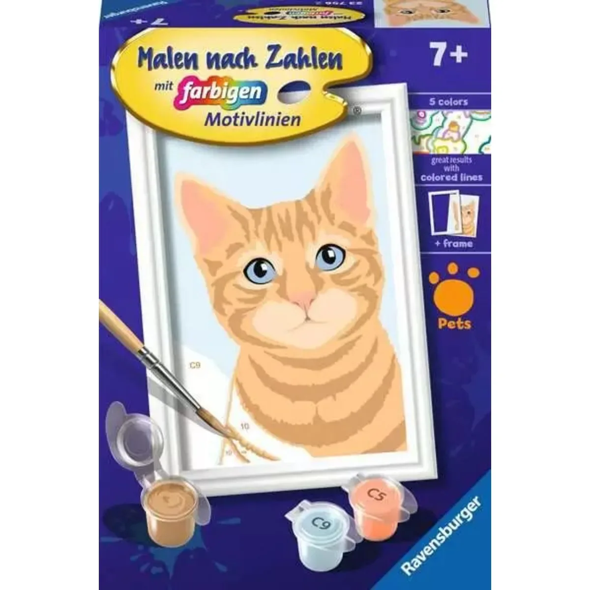 Ravensburger 23756 CreArt, Malen nach Zahlen Kinder - Niedliche Katze von Ravensburger – Produktfoto