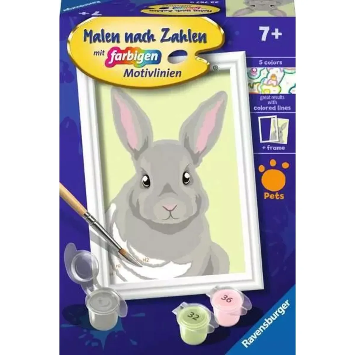 Ravensburger 23757 CreArt, Malen nach Zahlen Kinder - Niedliches Kaninchen von Ravensburger – Produktfoto