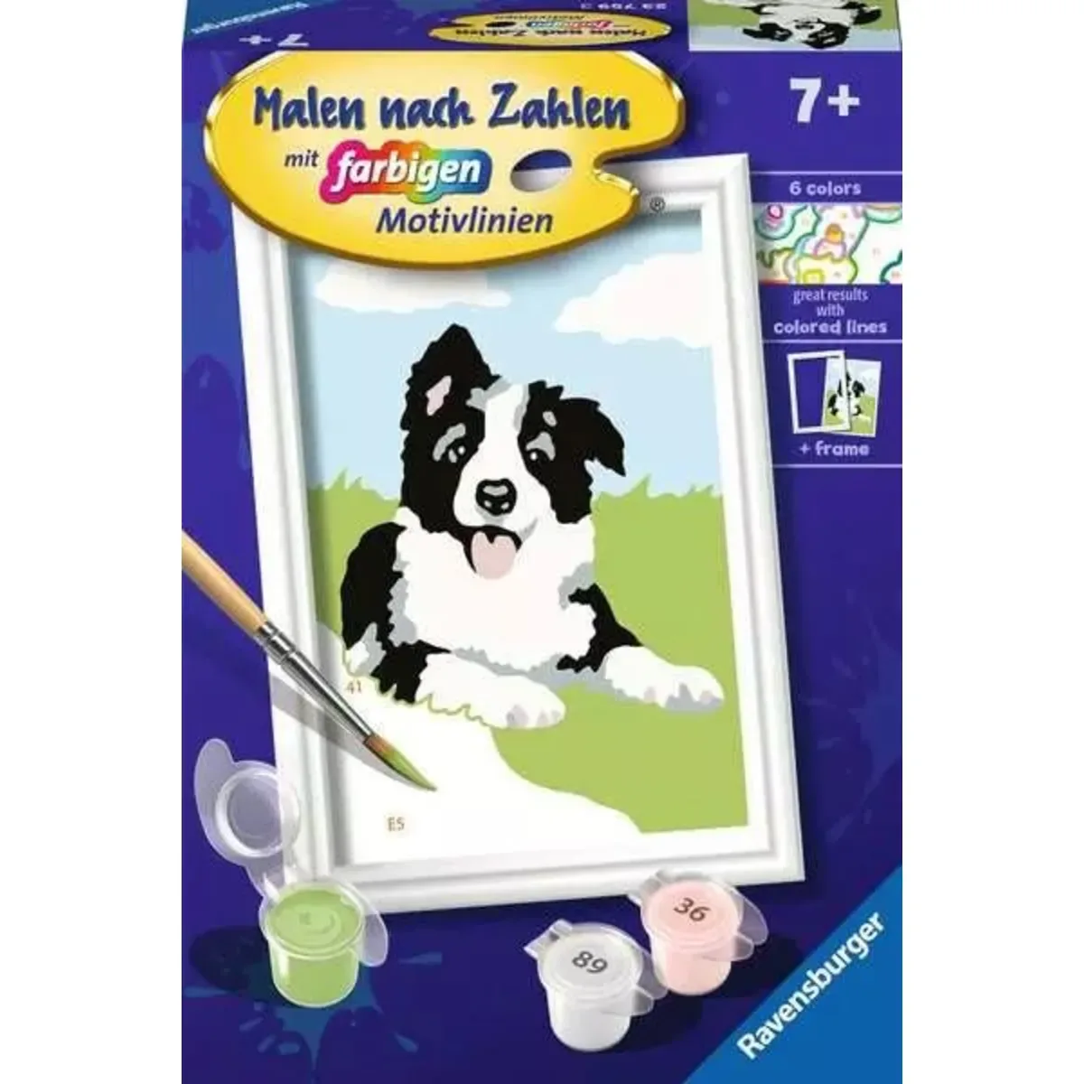 Ravensburger 23759 CreArt, Malen nach Zahlen Kinder - Border Collie Welpe von Ravensburger – Produktfoto