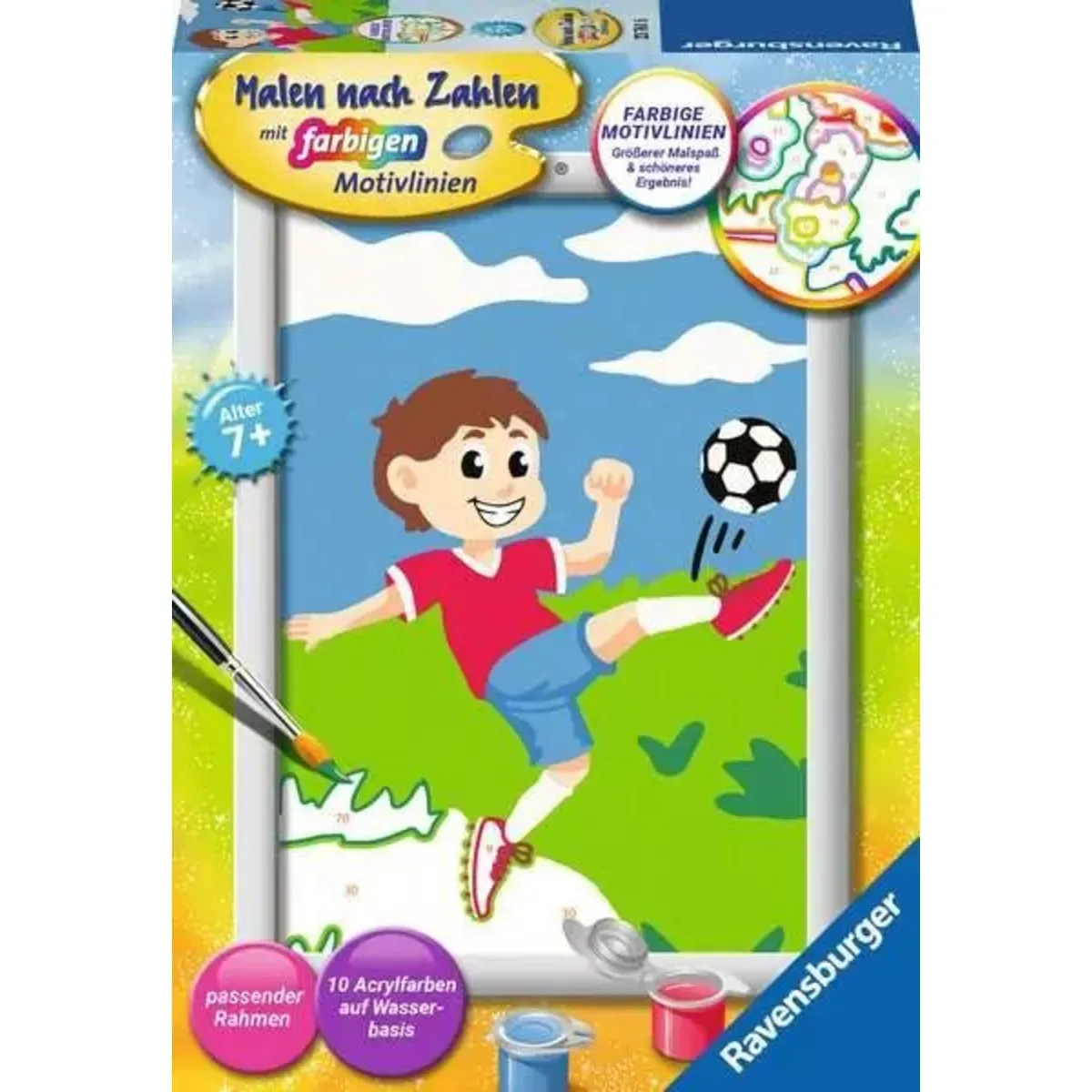 Ravensburger 23761 CreArt, Malen nach Zahlen Kinder - Spaß am Fußball von Ravensburger – Produktfoto