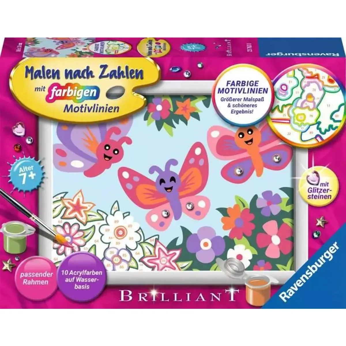 Ravensburger 23763 CreArt, Malen nach Zahlen Kinder - Fröhliche Schmetterlinge von Ravensburger – Produktfoto