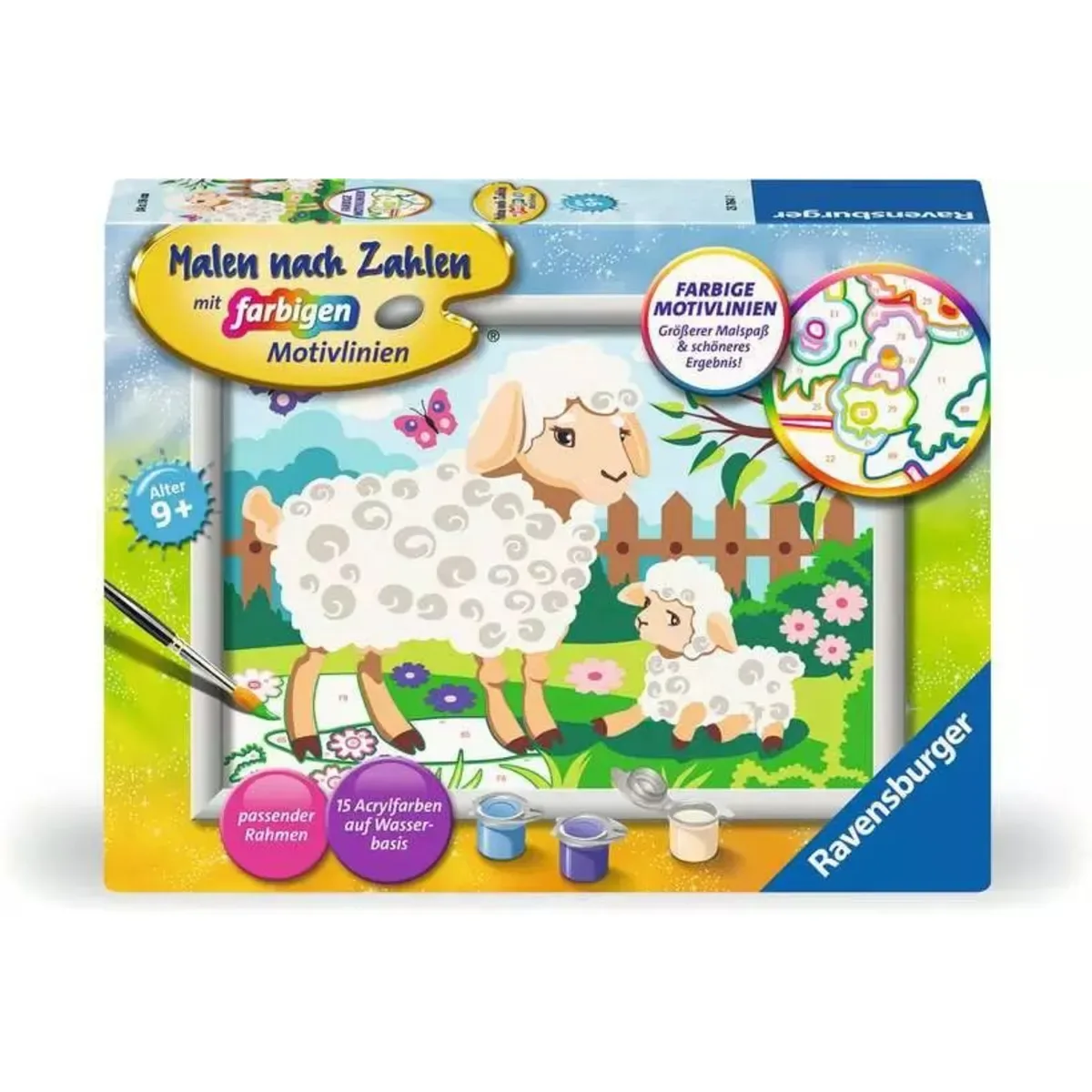 Ravensburger 23764 CreArt, Malen nach Zahlen Kinder - Schaf mit Lämmchen von Ravensburger – Produktfoto