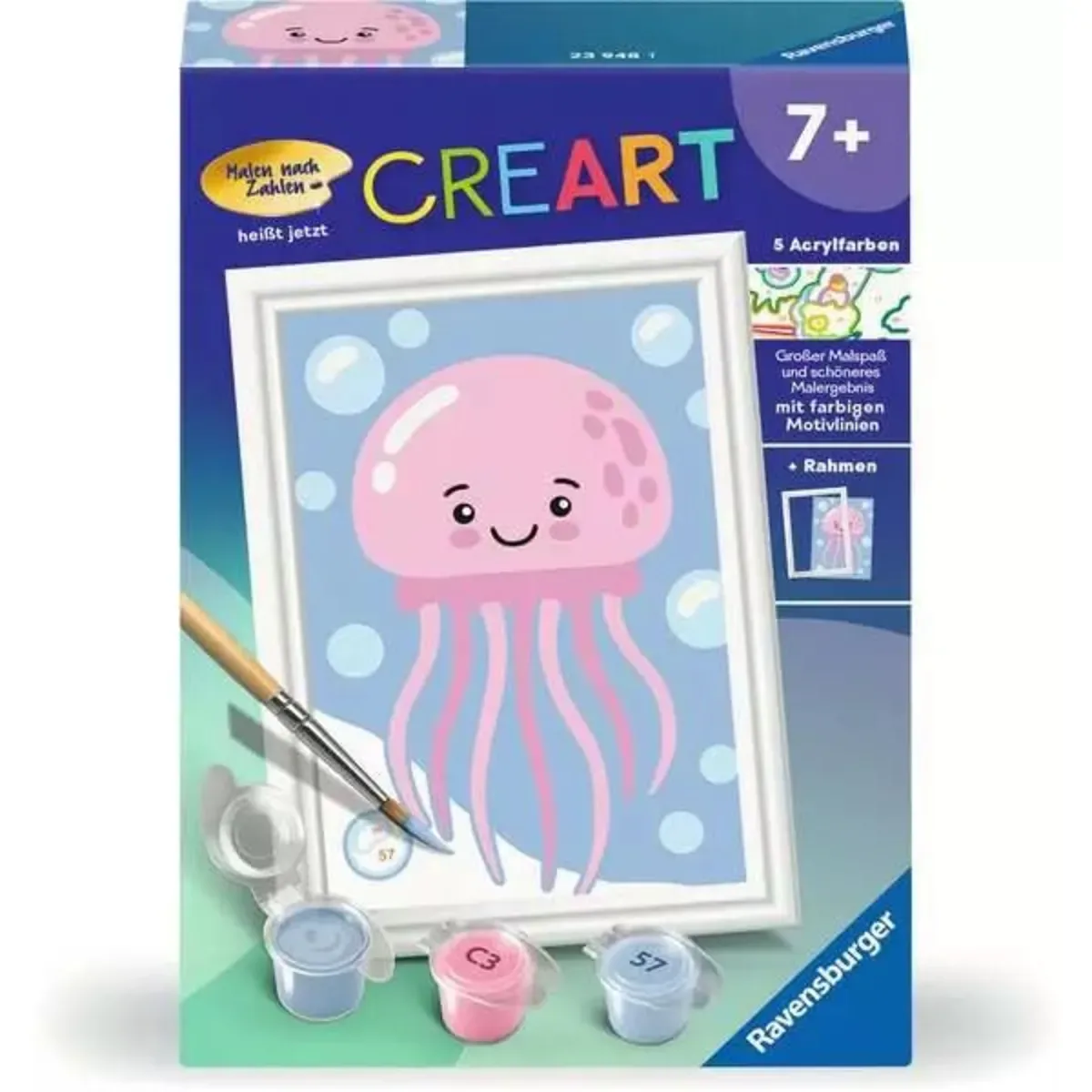 Ravensburger 23948 CreArt, Malen nach Zahlen Kinder - Fröhliche Qualle von Ravensburger – Produktfoto