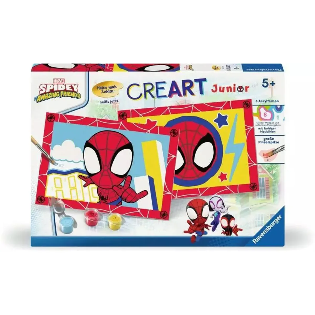 Ravensburger 23949 CreArt, Malen nach Zahlen Junior Marvel Der ultimative Spider-Man - Spidey von Ravensburger – Produktfoto