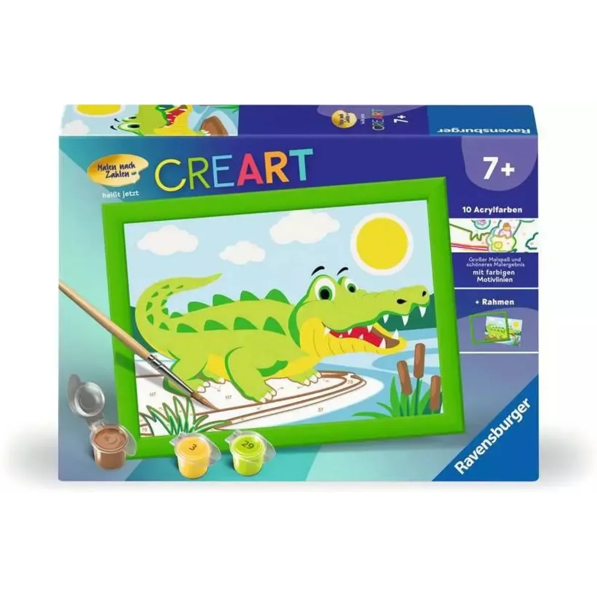Ravensburger 23953 CreArt, Malen nach Zahlen Kinder - Krokodil an Land von Ravensburger – Produktfoto