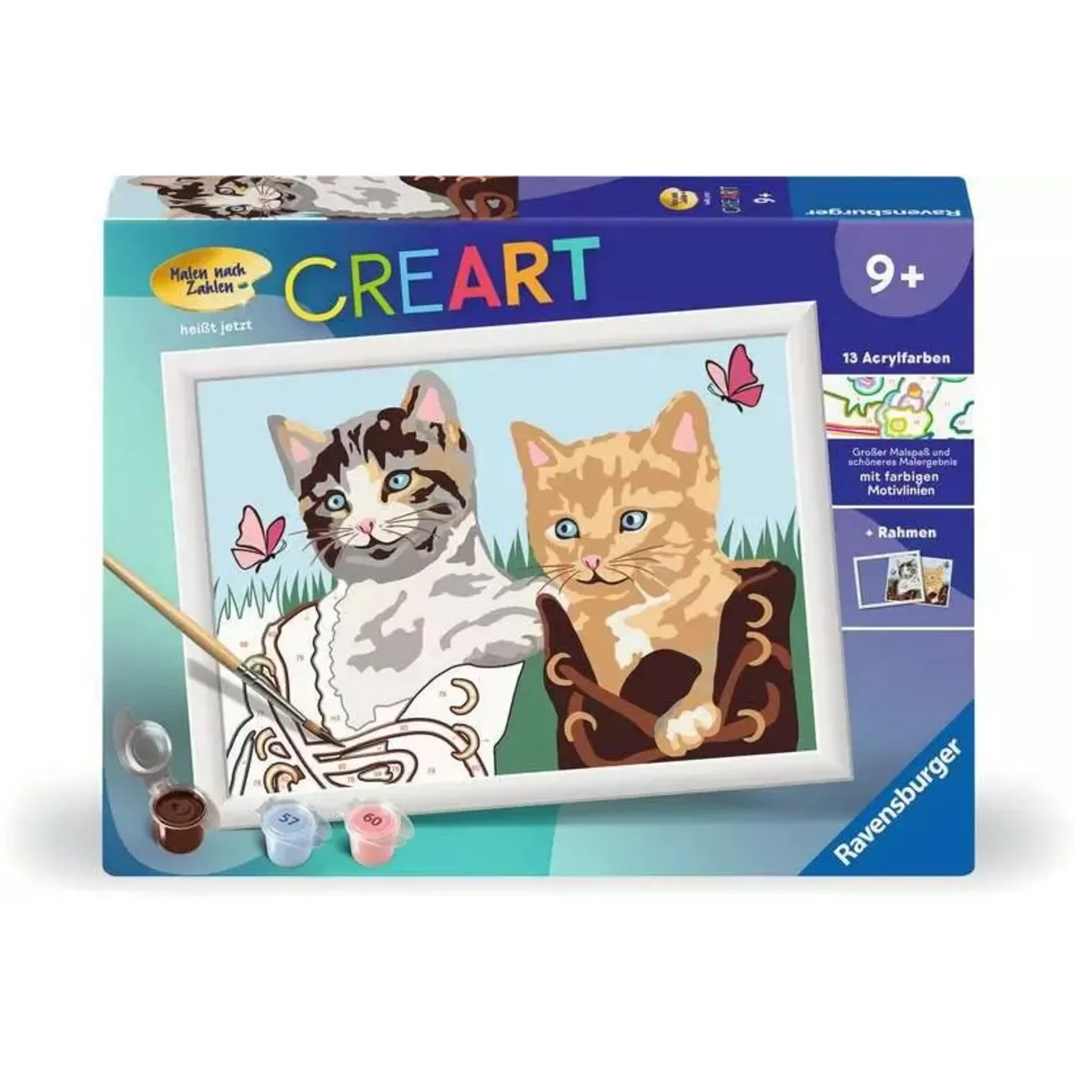 Ravensburger 23955 CreArt, Malen nach Zahlen Kinder - Kätzchen in Stiefeln von Ravensburger – Produktfoto