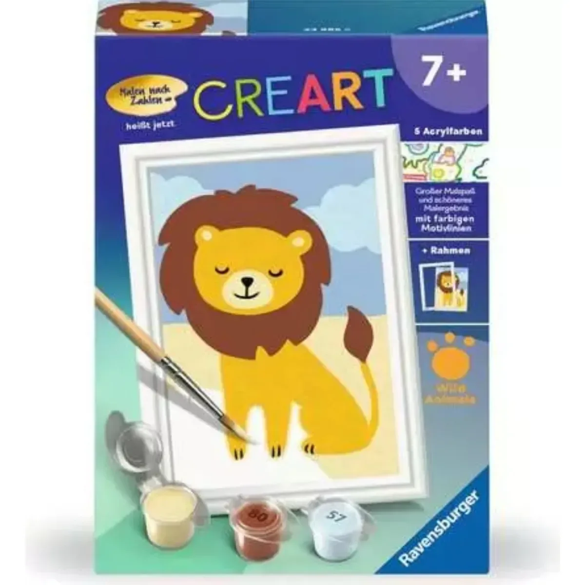 Ravensburger 23985 CreArt, Malen nach Zahlen Kinder - Kleiner Löwe von Ravensburger in Mehrfarbig – Produktfoto