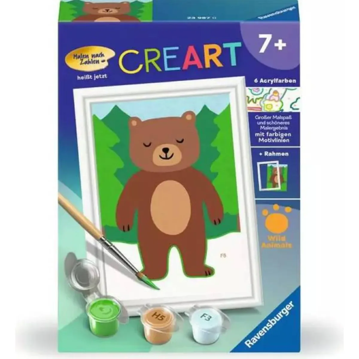 Ravensburger 23987 CreArt, Malen nach Zahlen Kinder - Kleiner Bär von Ravensburger in Mehrfarbig – Produktfoto