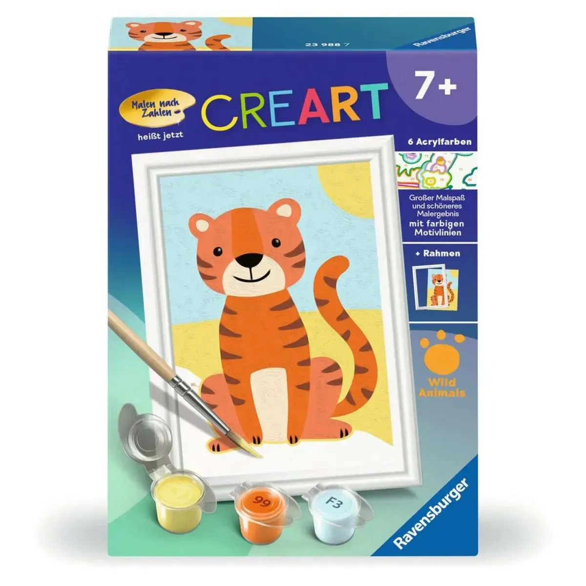 Ravensburger 23988 CreArt, Malen nach Zahlen Kinder - Kleiner Tiger von Ravensburger in Mehrfarbig – Produktfoto