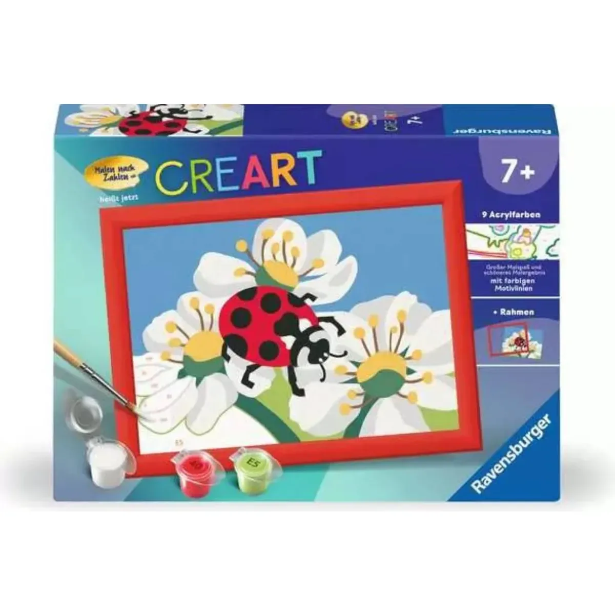 Ravensburger 23990 CreArt, Malen nach Zahlen Kinder - Marienkäfer von Ravensburger in Mehrfarbig – Produktfoto