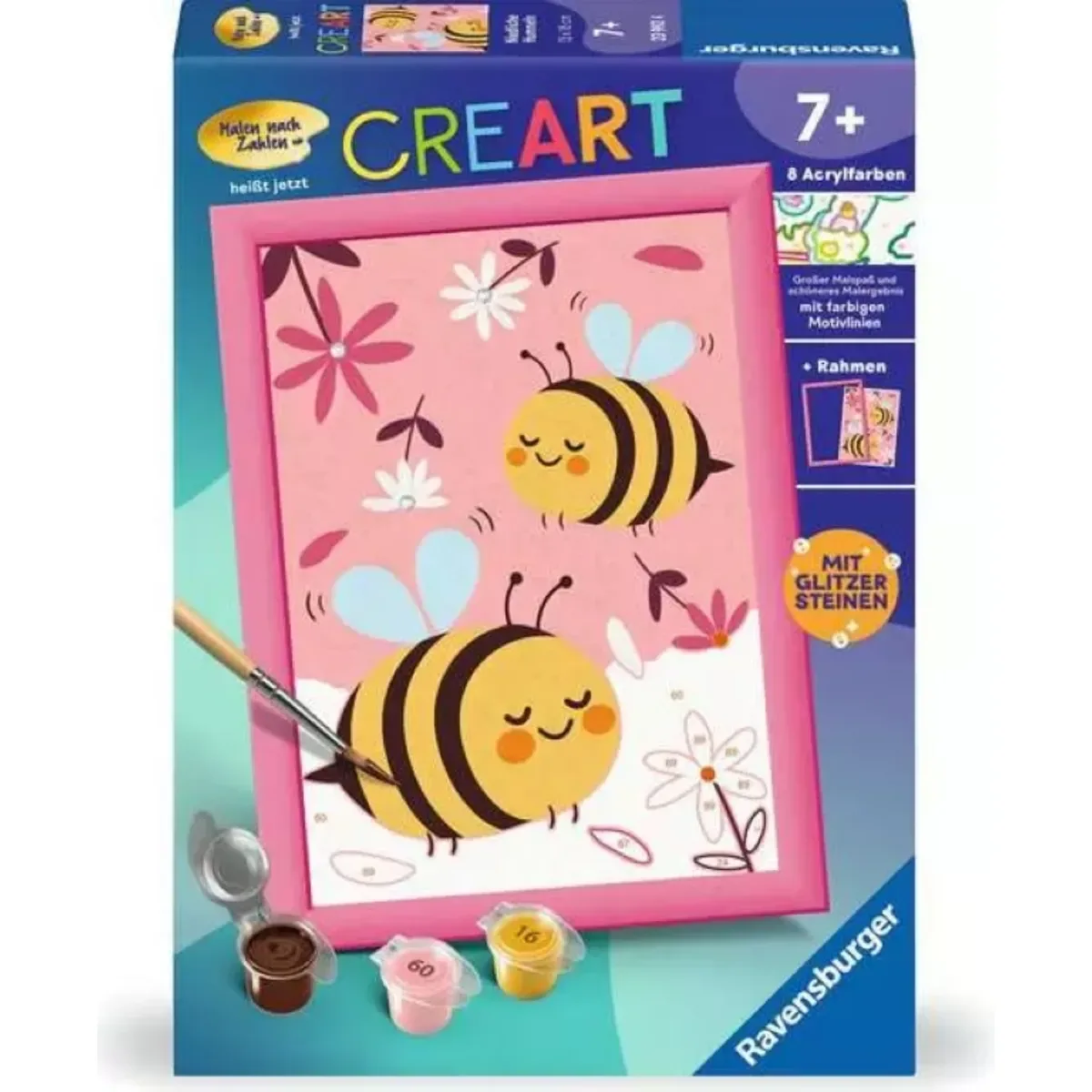 Ravensburger 23992 CreArt, Malen nach Zahlen Kinder - Niedliche Hummeln von Ravensburger – Produktfoto