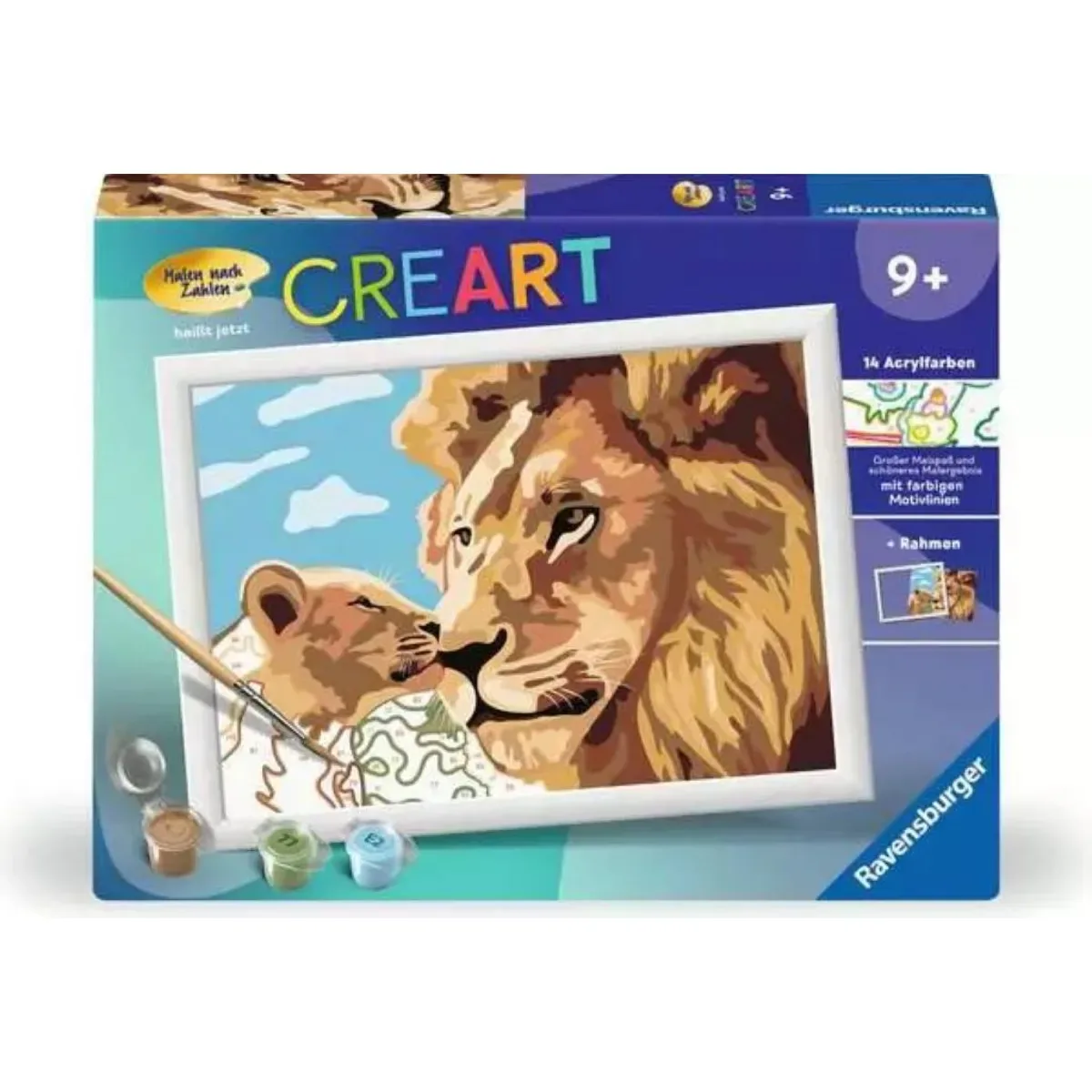 Ravensburger 23995 CreArt, Malen nach Zahlen Kinder - Löwe mit Baby von Ravensburger in Mehrfarbig – Produktfoto