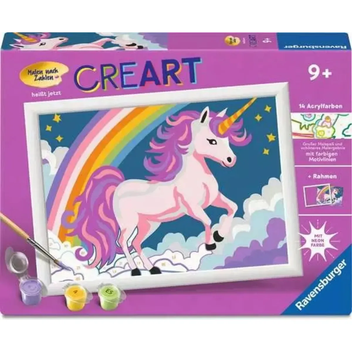 Ravensburger 23996 CreArt, Malen nach Zahlen Kinder - Pinkes Einhorn von Ravensburger – Produktfoto