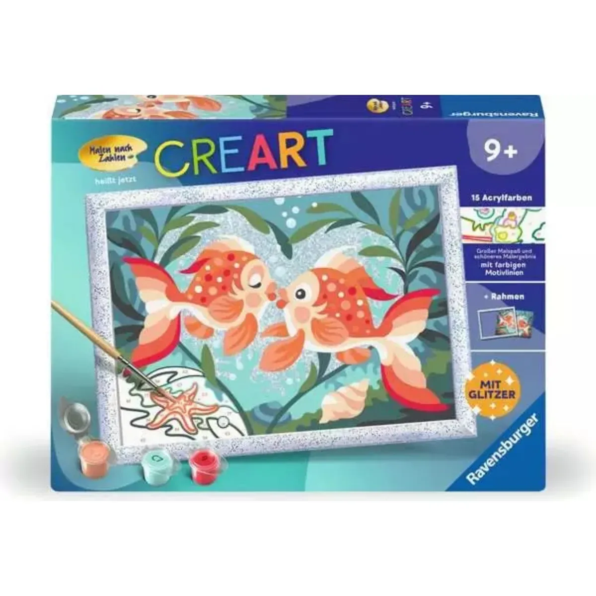 Ravensburger 23998 CreArt, Malen nach Zahlen Kinder - Verliebte Fische von Ravensburger – Produktfoto