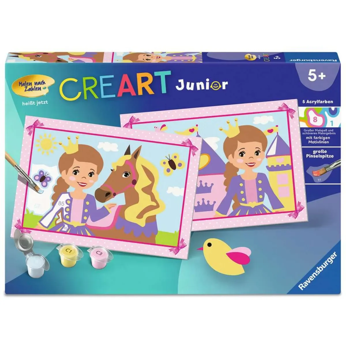 Ravensburger 25878 CreArt, Malen nach Zahlen Junior - Kleine Prinzessin von Ravensburger in Mehrfarbig – Produktfoto