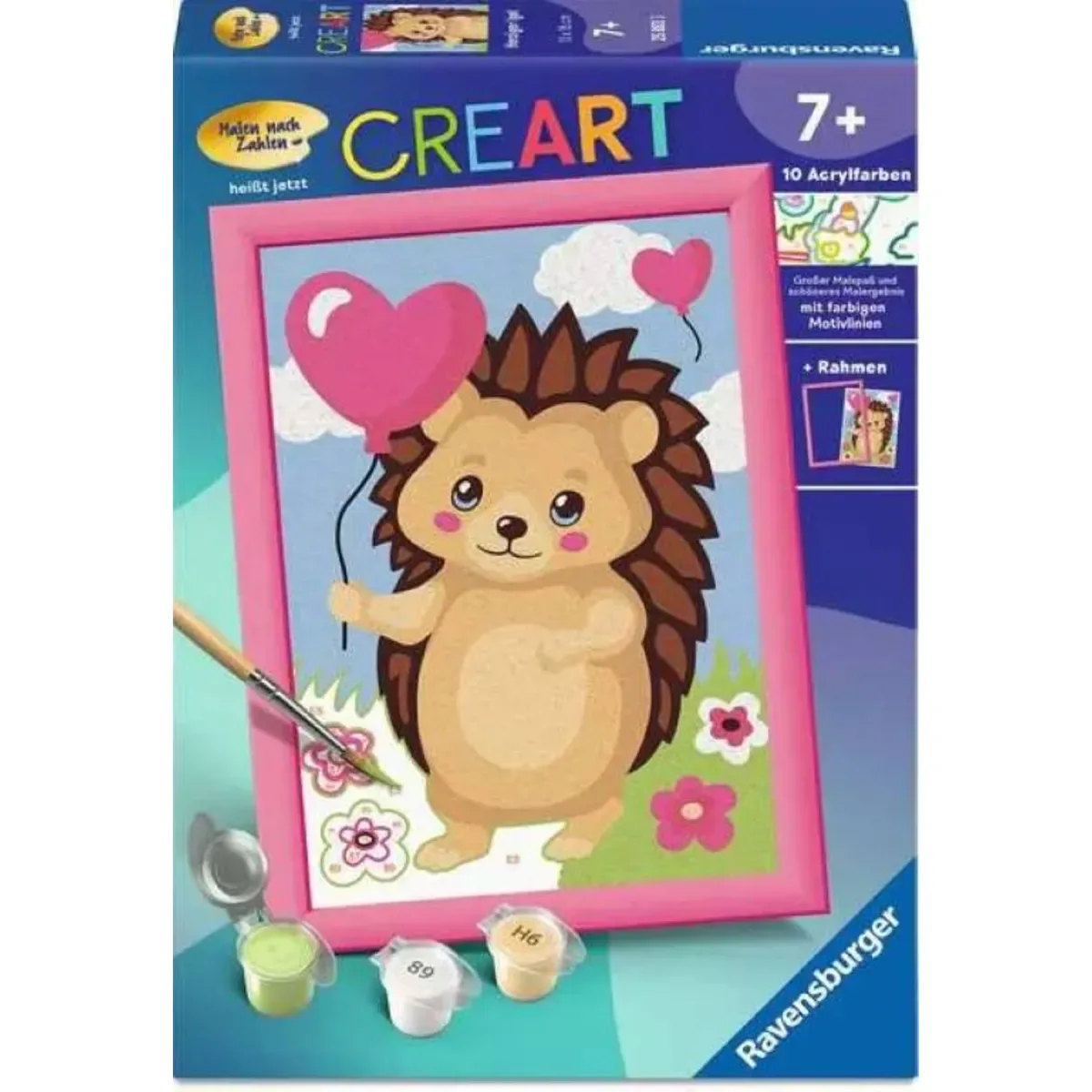 Ravensburger 25883 CreArt, Malen nach Zahlen Kinder - Herziger Igel von Ravensburger in Mehrfarbig – Produktfoto