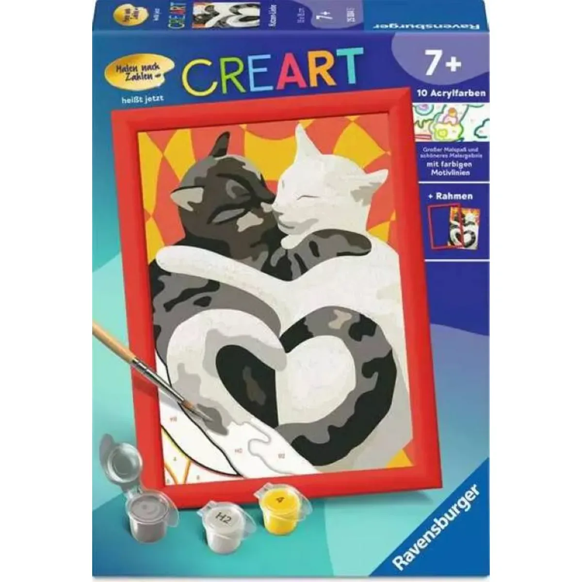 Ravensburger 25884 CreArt, Malen nach Zahlen Kinder - Katzen-Liebe von Ravensburger in Mehrfarbig – Produktfoto