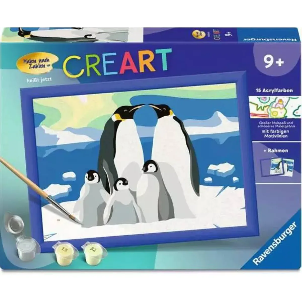 Ravensburger 25888 CreArt, Malen nach Zahlen Kinder - Pinguin-Familie von Ravensburger in Mehrfarbig – Produktfoto