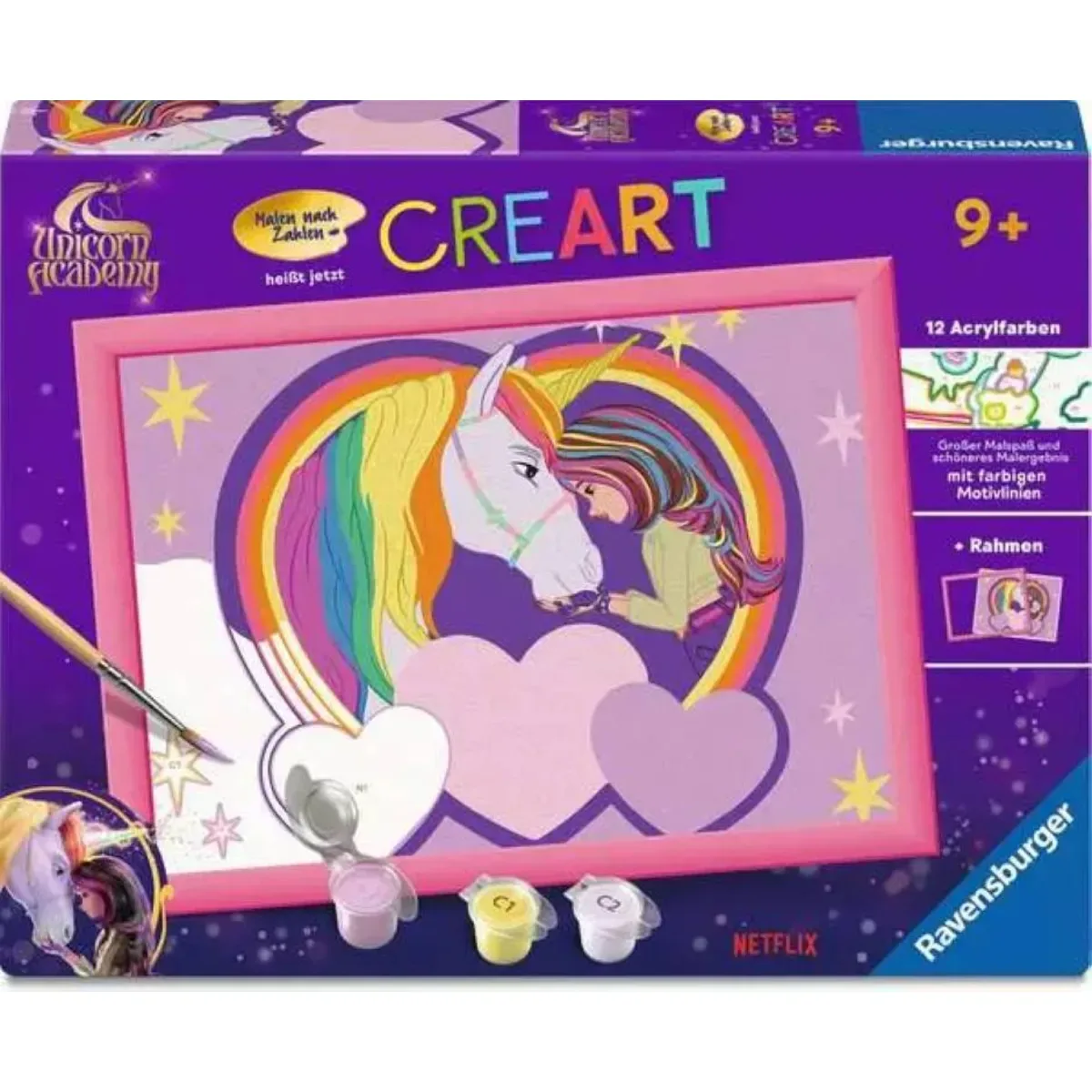 Ravensburger 25892 CreArt, Malen nach Zahlen Kinder Unicorn Academy - Sophia & Wildstar von Ravensburger in Mehrfarbig – Produktfoto