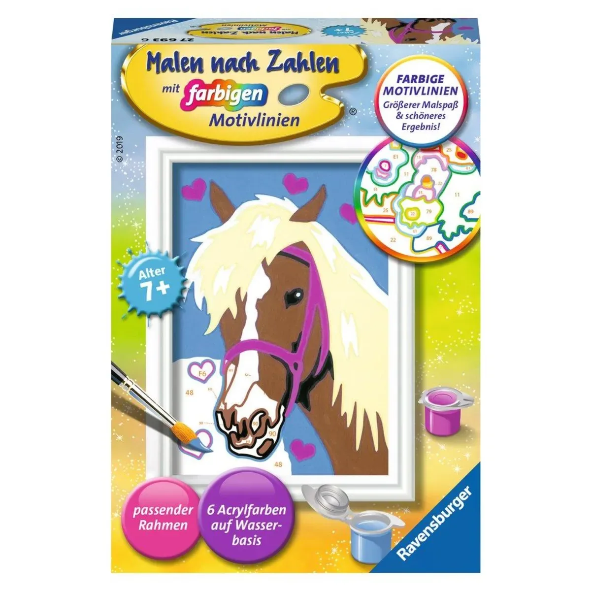 Ravensburger 27693 CreArt, Malen nach Zahlen Kinder - Liebes Pferd von Ravensburger – Produktfoto