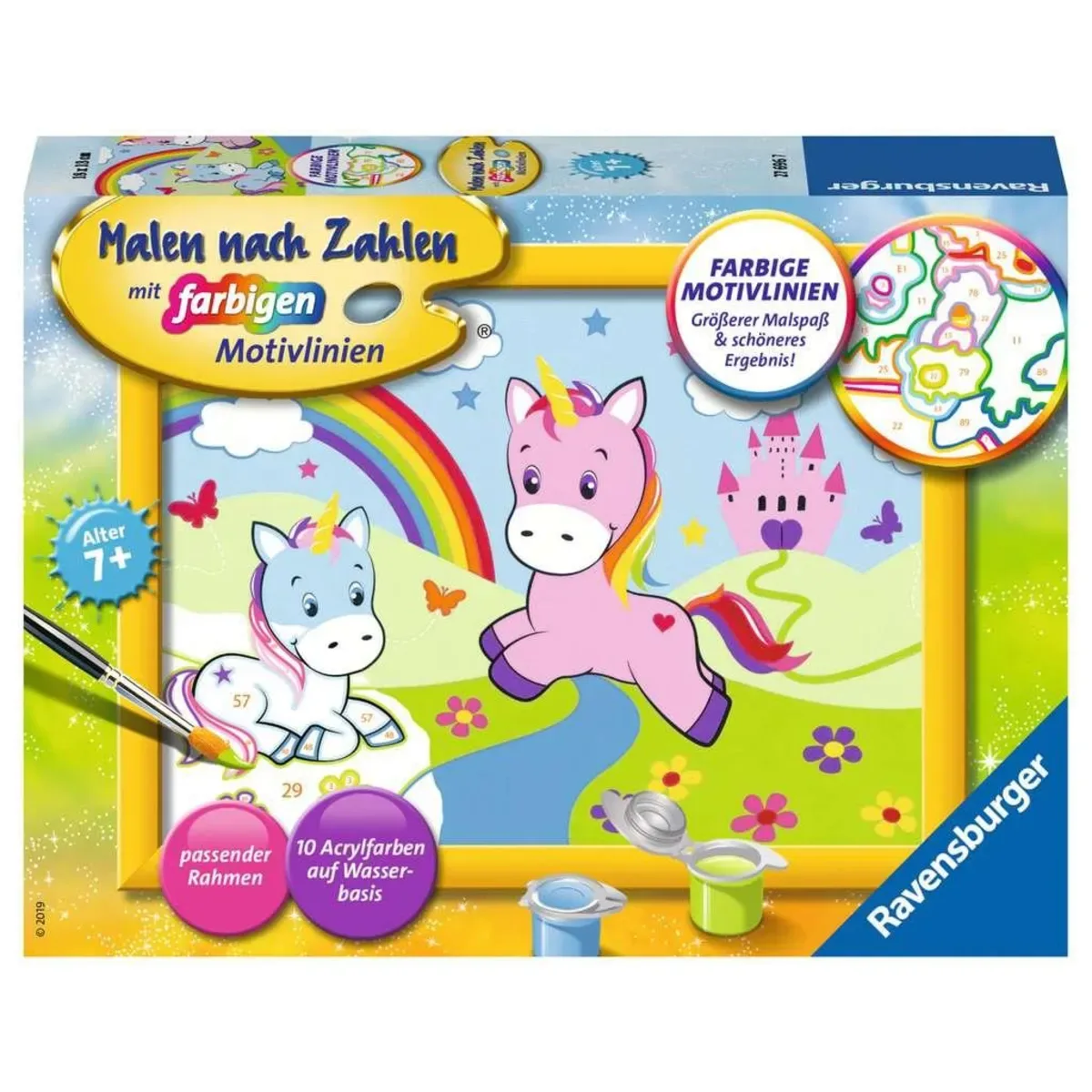 RAVENSBURGER 27696 Malen nach Zahlen Traumhafte Einhornwelt von Ravensburger – Produktfoto