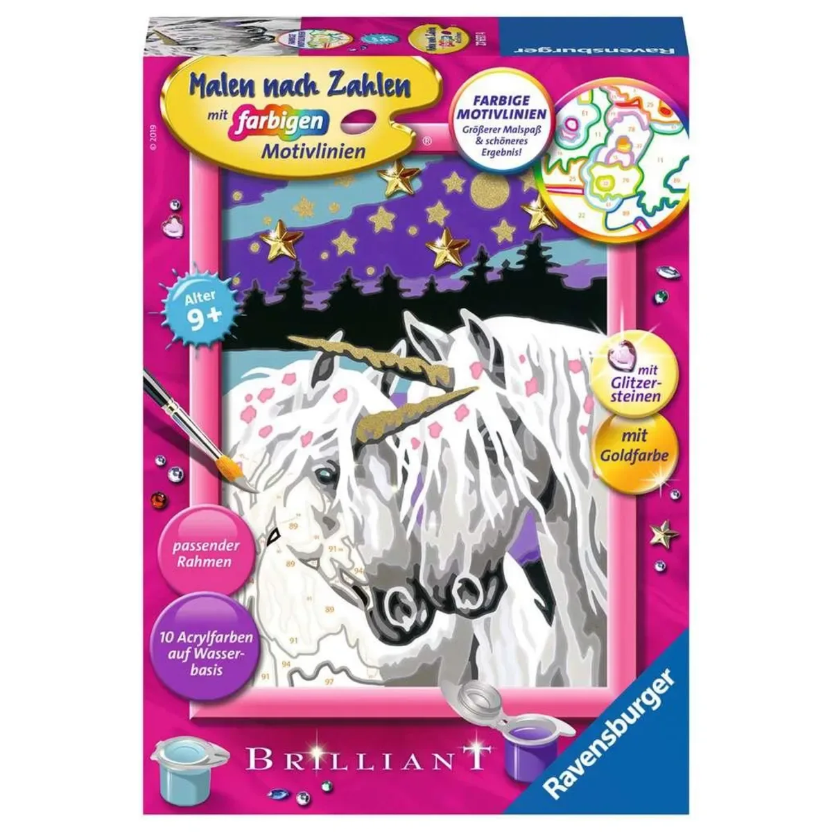 RAVENSBURGER 27697 Malen nach Zahlen - Einhornliebe von Ravensburger – Produktfoto
