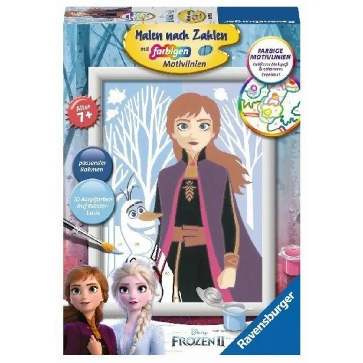 RAVENSBURGER 27699 Malen nach Zahlen - Frozen 2 - Anna und Olaf von Ravensburger – Produktfoto