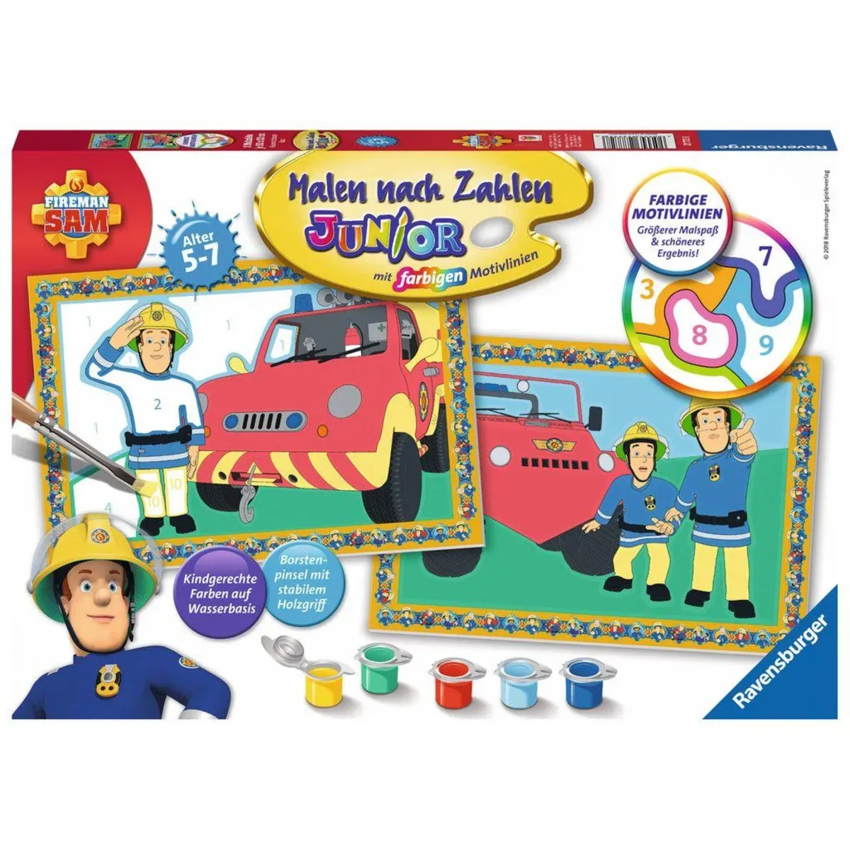 RAVENSBURGER 27772 Malen nach Zahlen Feuerwehrmann Sam von Ravensburger – Produktfoto