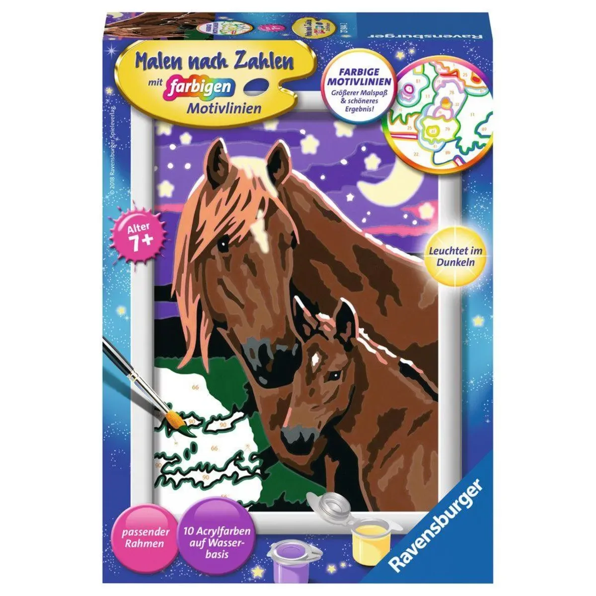 Ravensburger 27844 CreArt, Malen nach Zahlen Kinder - Pferde von Ravensburger – Produktfoto