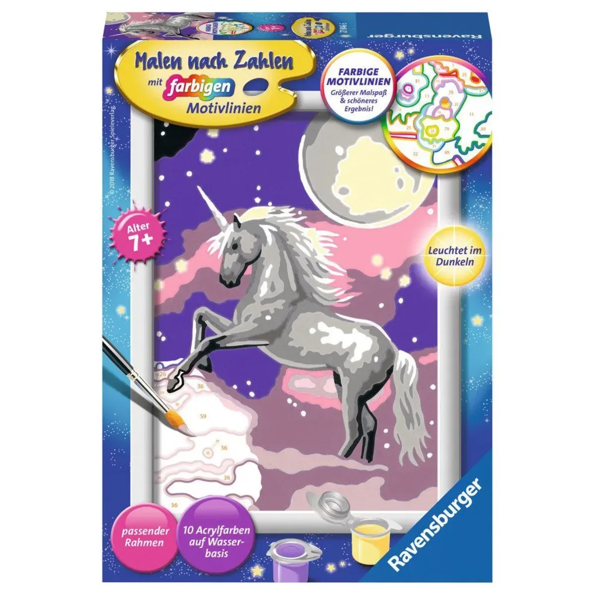 Ravensburger 27846 CreArt, Malen nach Zahlen Kinder - Einhorn von Ravensburger – Produktfoto