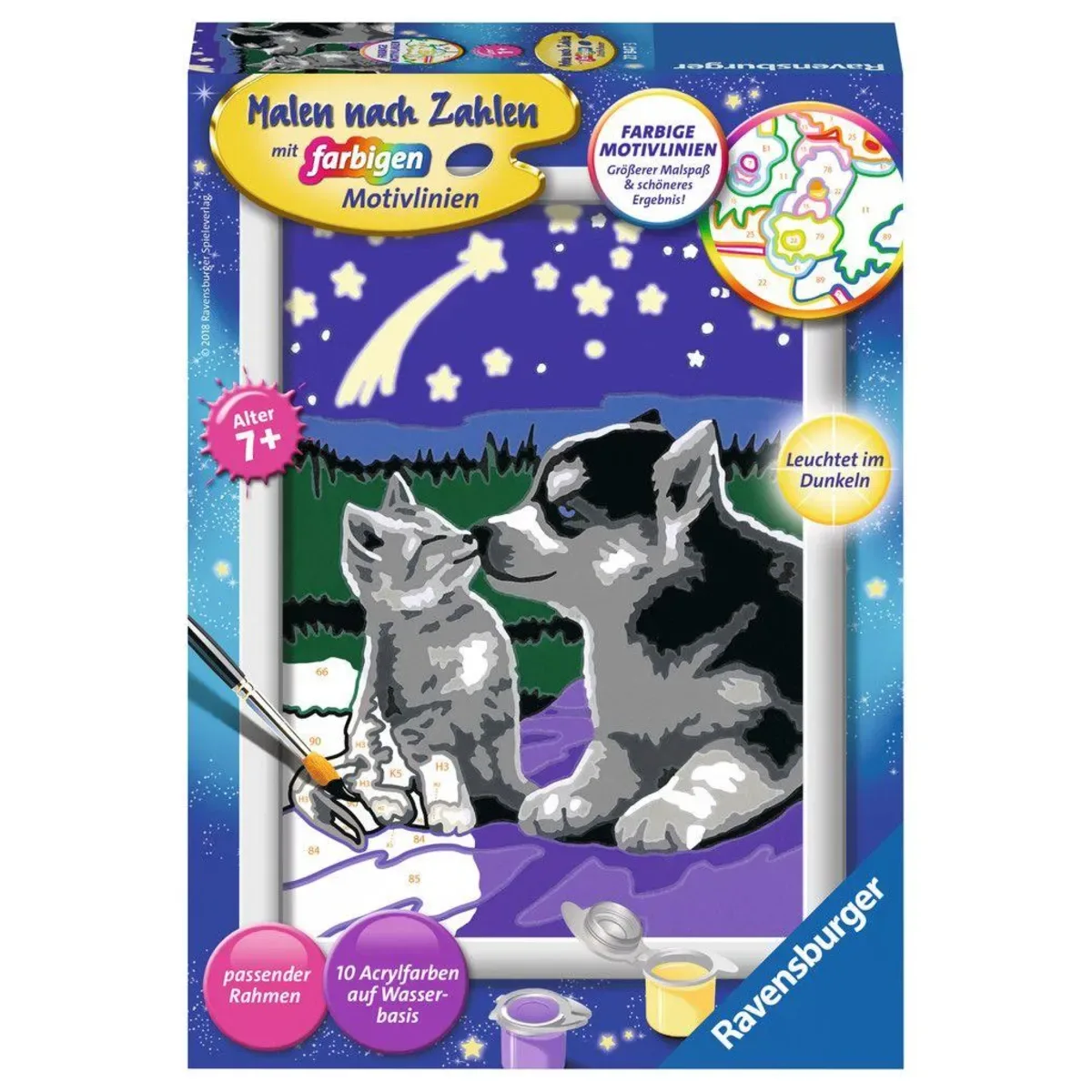 Ravensburger 27847 CreArt, Malen nach Zahlen Kinder - Hund und Katze von Ravensburger – Produktfoto