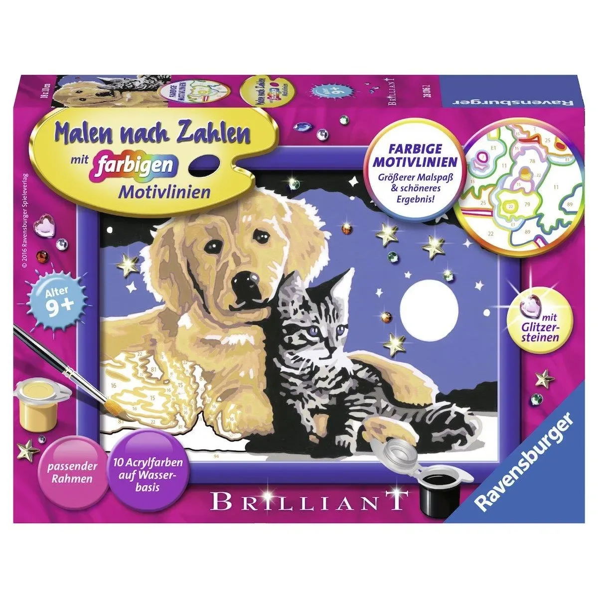 Ravensburger 28016 CreArt, Malen nach Zahlen Kinder - Funkelnder Sternenhimmel von Ravensburger – Produktfoto