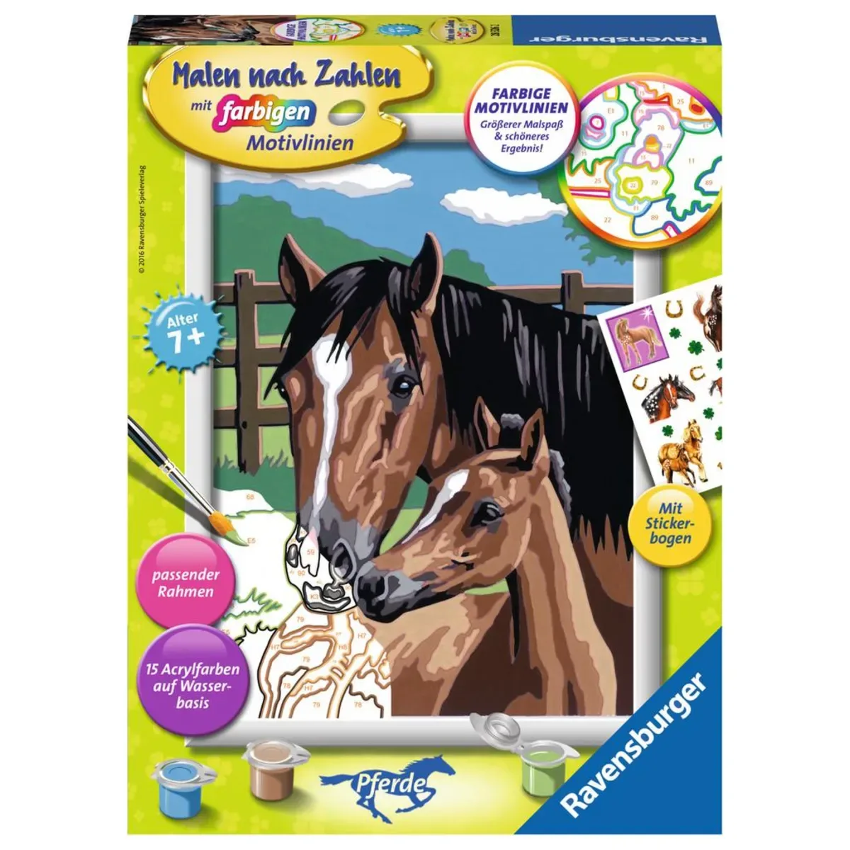 Ravensburger 28326 CreArt, Malen nach Zahlen Kinder - Pferd mit Fohlen von Ravensburger – Produktfoto