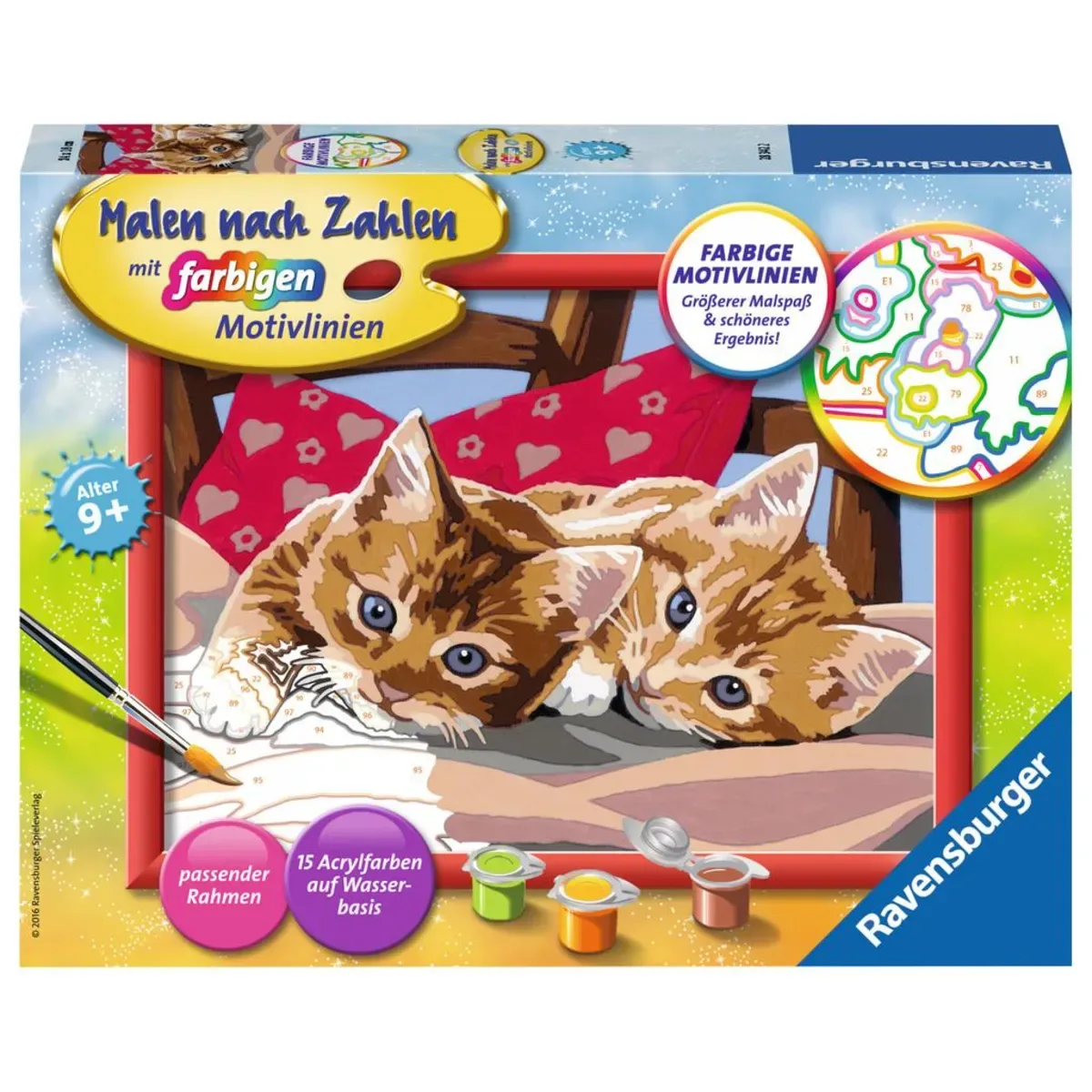 Ravensburger 28342 CreArt, Malen nach Zahlen Kinder - Zwei Schmusekätzchen von Ravensburger – Produktfoto