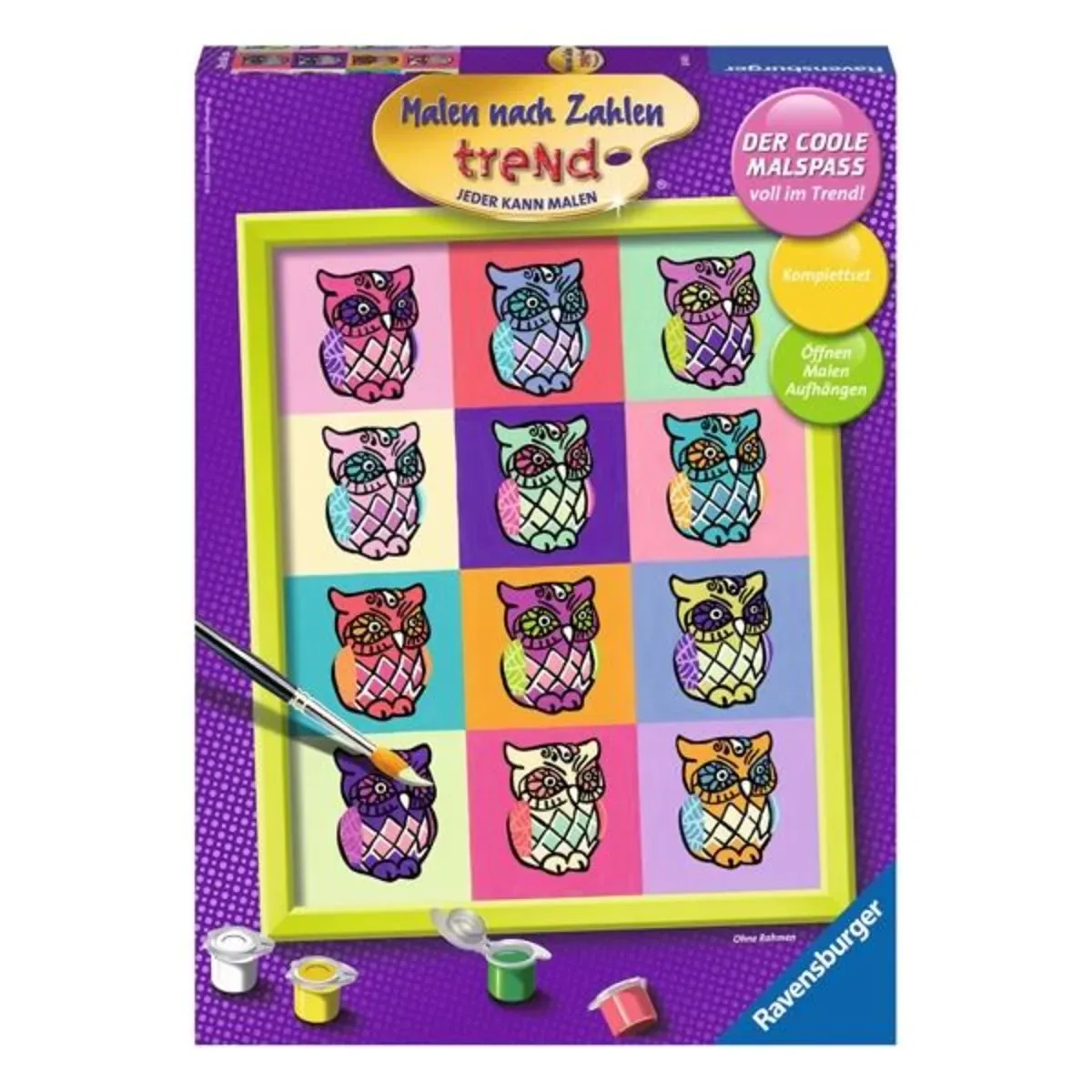 RAVENSBURGER 28430 Malen nach Zahlen Pop Art Eulen von Ravensburger – Produktfoto
