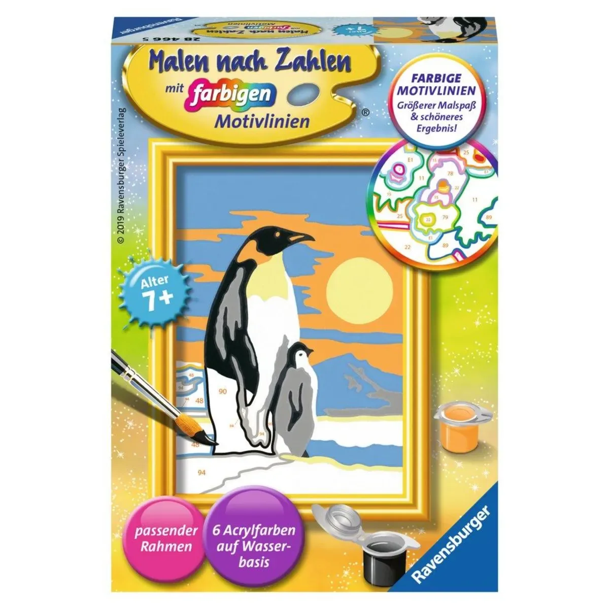 Ravensburger 28466 CreArt, Malen nach Zahlen Kinder - Süße Pinguine von Ravensburger – Produktfoto