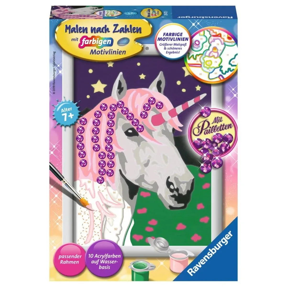 Ravensburger 28473 CreArt, Malen nach Zahlen Kinder - Einhorn von Ravensburger – Produktfoto