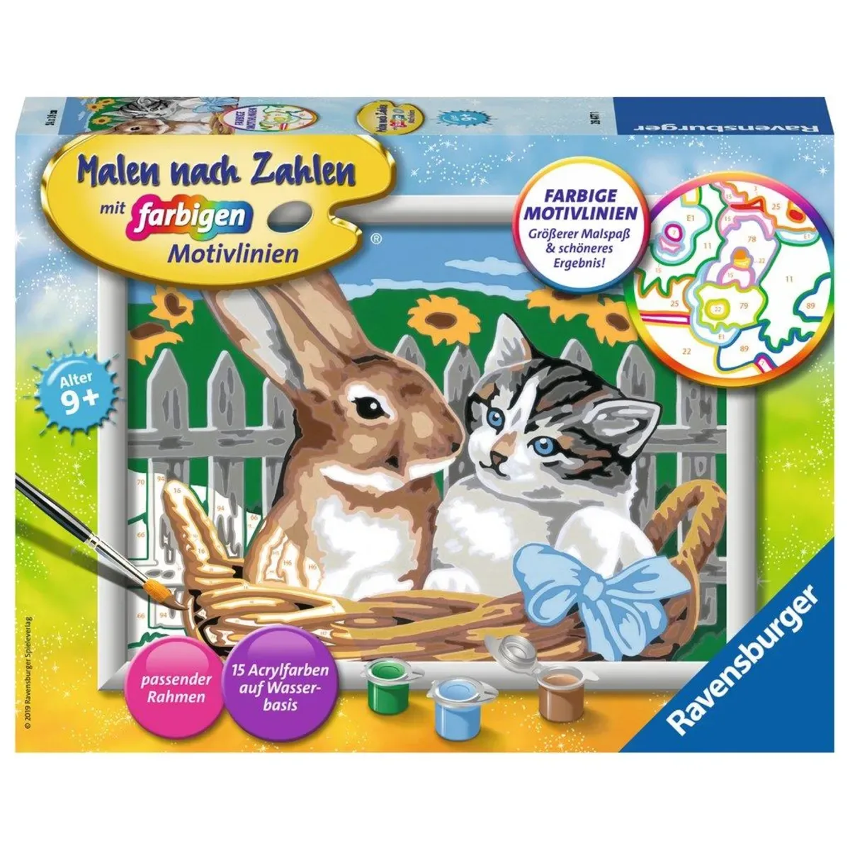 RAVENSBURGER 28477 Malen nach Zahlen Putzige Freunde von Ravensburger – Produktfoto