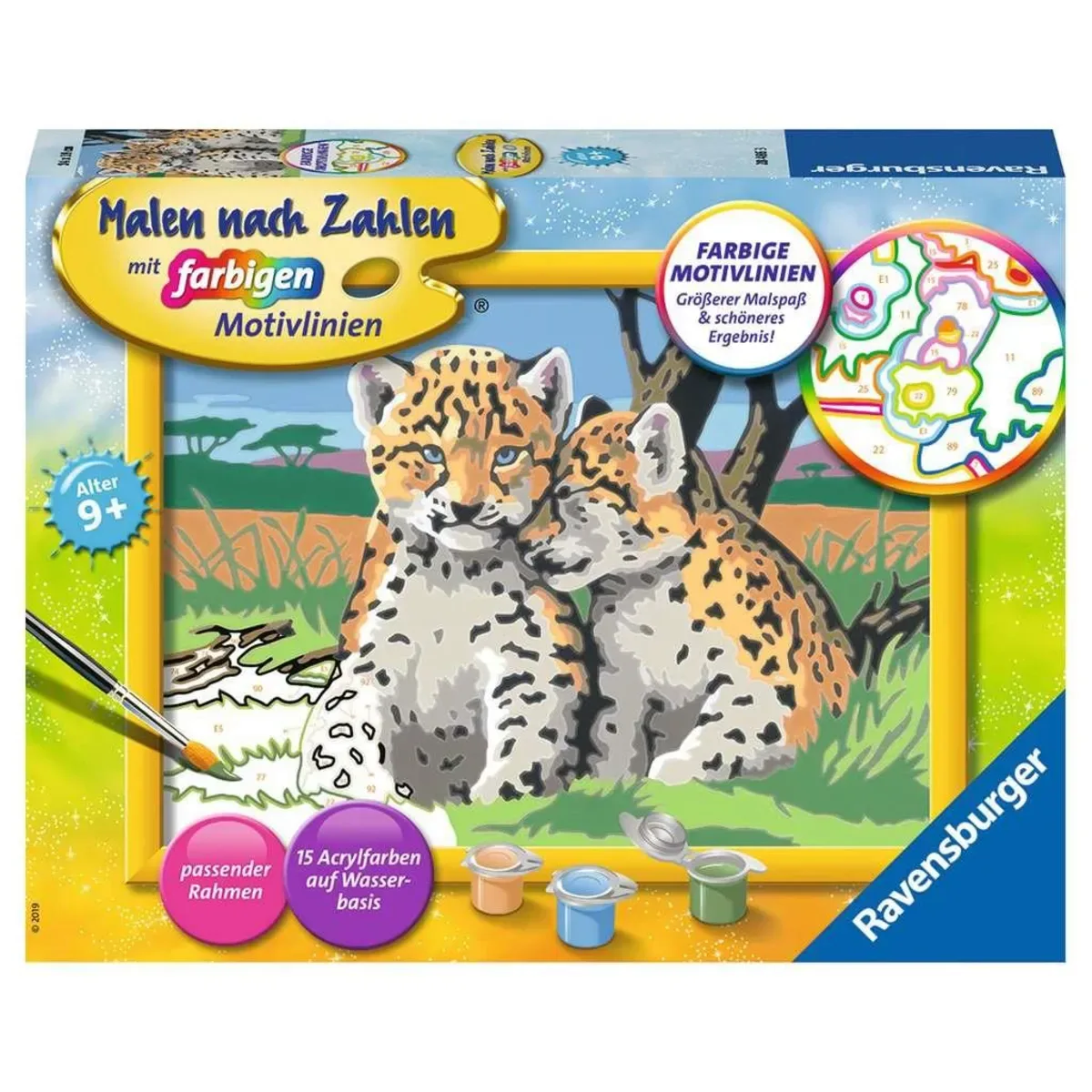 Ravensburger 28486 CreArt, Malen nach Zahlen Kinder - Kleine Leoparden von Ravensburger – Produktfoto