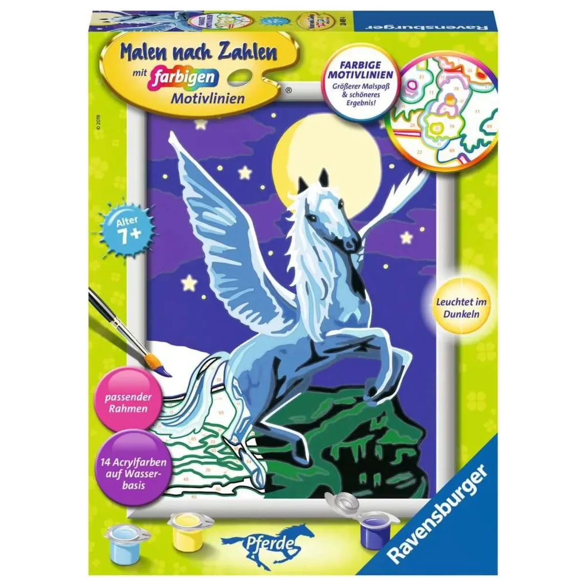 RAVENSBURGER 28489 Malen nach Zahlen Pegasus im Mondschein von Ravensburger – Produktfoto