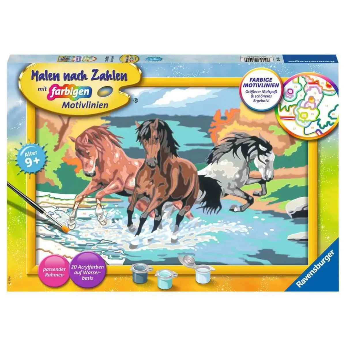 Ravensburger 28492 CreArt, Malen nach Zahlen Kinder - Stolze Wildpferde von Ravensburger – Produktfoto