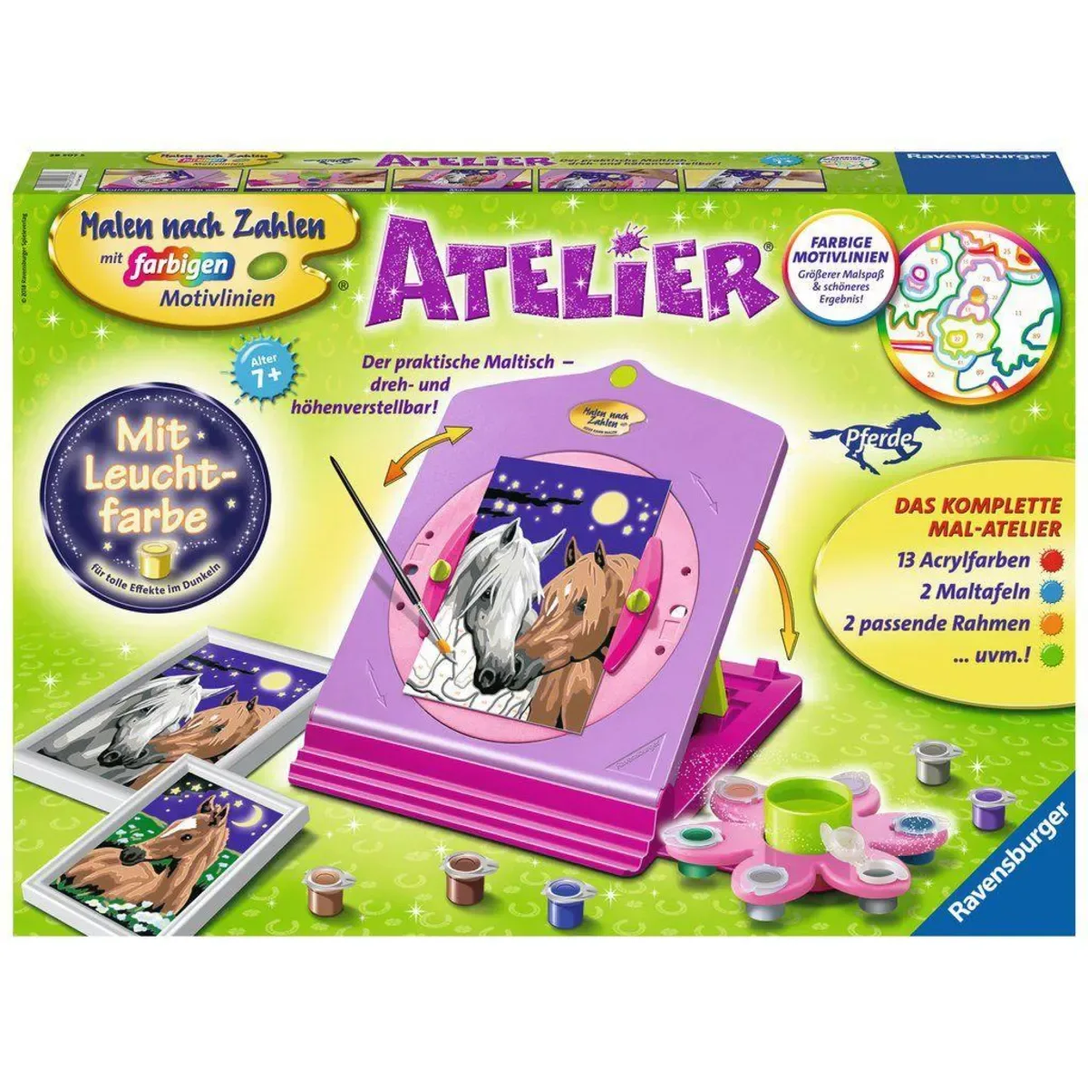 Ravensburger 28507 CreArt, Malen nach Zahlen Kinder - Atelier Pferde von Ravensburger – Produktfoto