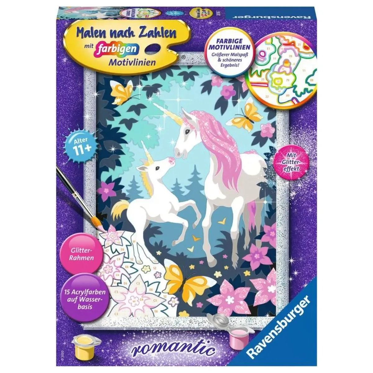 RAVENSBURGER 28516 Malen nach Zahlen - Einhornmagie von Ravensburger – Produktfoto