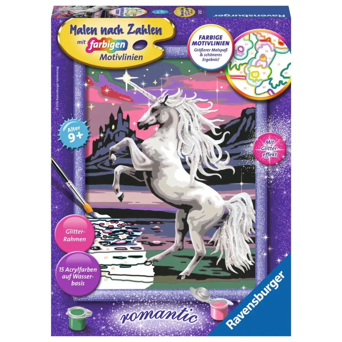 Ravensburger 28563 CreArt, Malen nach Zahlen Kinder - Magisches Einhorn von Ravensburger – Produktfoto